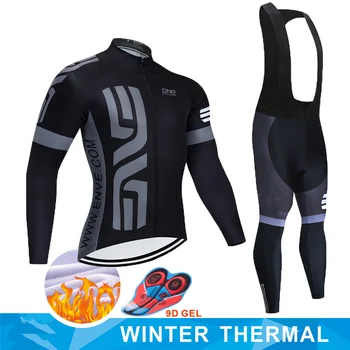 

Long Sleeve Winter men's Cycling Jersey Set Thermal Fleece Bike Clothing Cold Protection MTB Keep Warm Clothes Pro Riding Man