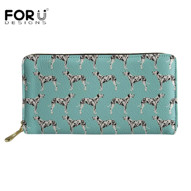 FORUDESIGNS/далматинец печати кошельки Дамская мода длинный кошелек для мелочи из искусственной кожи денег большой с отделением для карт, кошелек женский - Цвет: RI221Z21