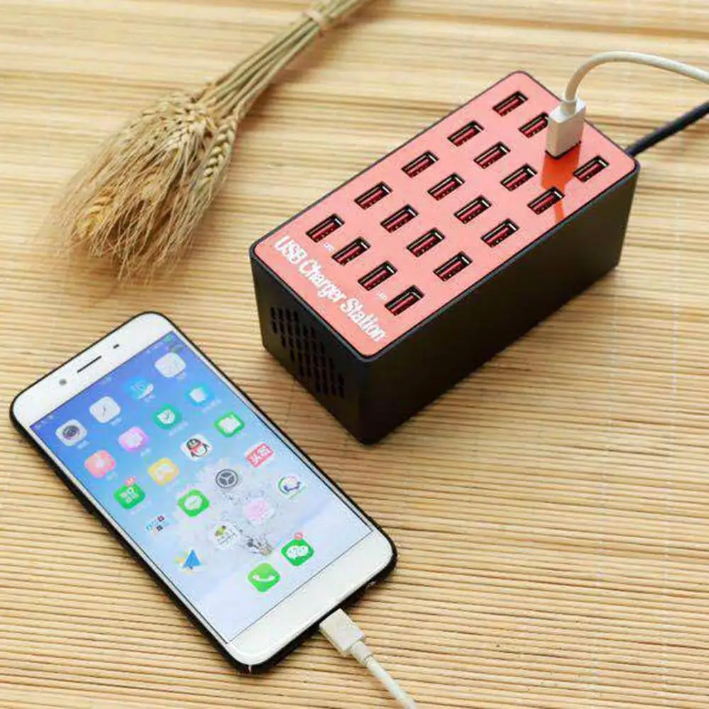 110-240V 90W 20 Ports Universal Phone Charging Station USB Hub Power Adapter for iPhone 8 Plus X iPad Samsung Huawei | Мобильные