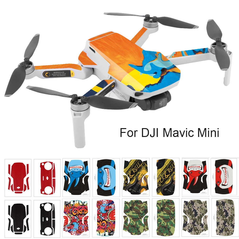 Красочные ПВХ наклейки для DJI Mavic мини водонепроницаемый кожи Дрон корпус руки протектор для пульта дистанционного управления для Mavic мини аксессуары