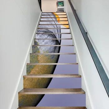 

13 Pcs Self Adhesive Abstract Sea Canvas Home Decor Stair Stickers Pvc Poster Print Picture Waterproof Wallpaper for Living Room