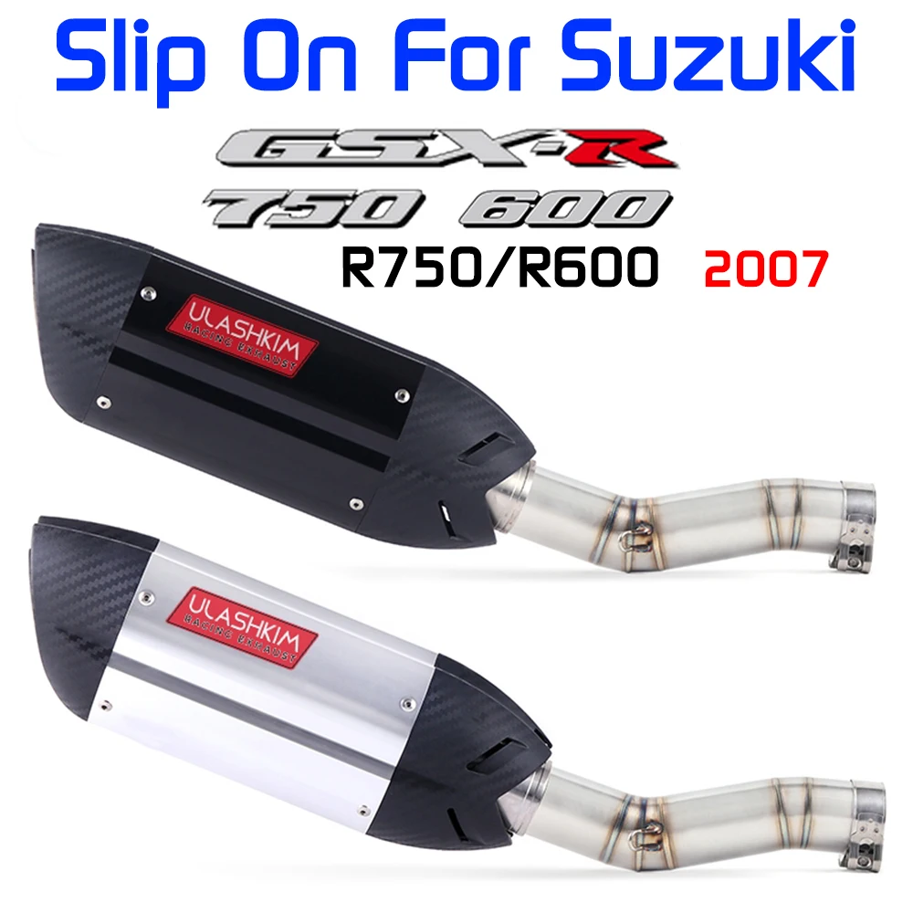 Slip-On Exhaust Muffler Middle Link Mid Pipe For Suzuki GSXR600 GSXR750 2007
