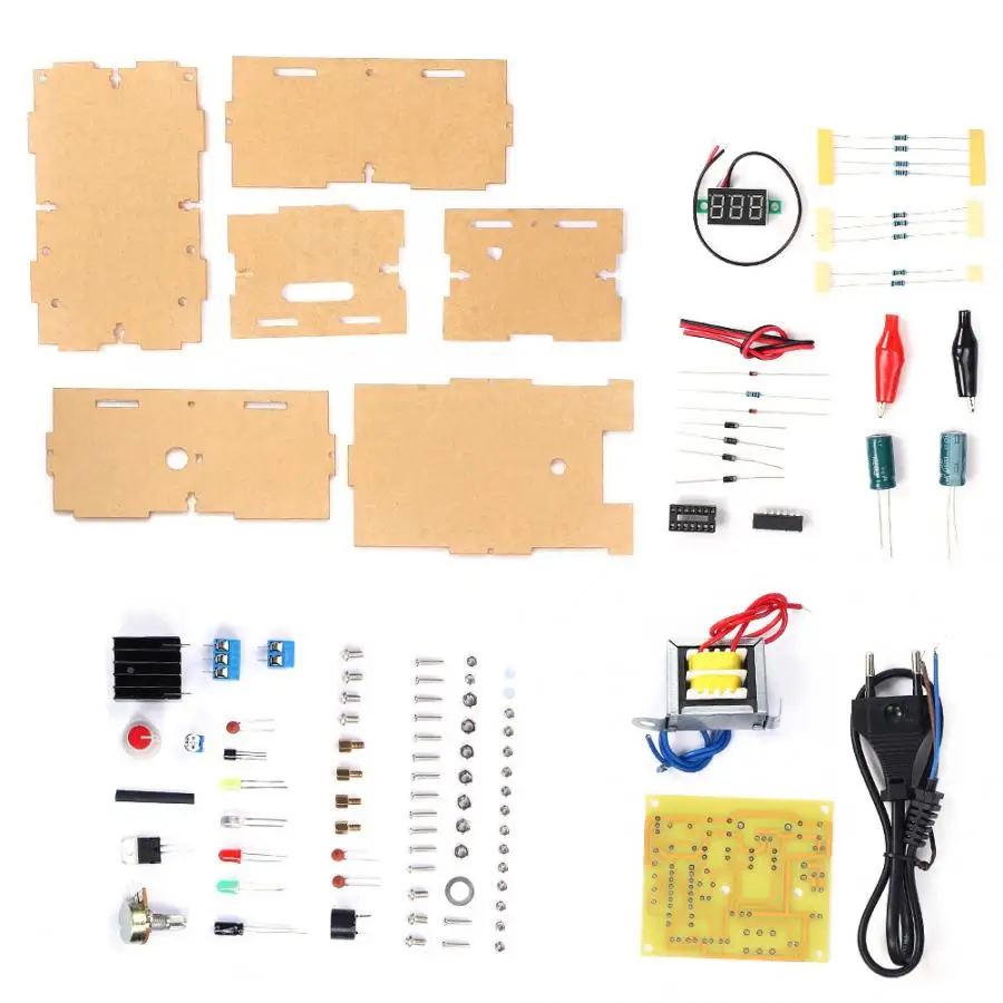 Регулируемый источник питания DIY Kit LM317 Регулируемое напряжение переменного тока 220 В до постоянного тока 1,25-12 В стабилизированный источник питания лабораторная штепсельная вилка европейского стандарта