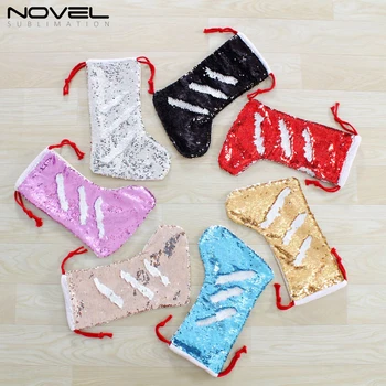 

Sublimation Blank Christmas Decoration Magic Sequins Linen Sock