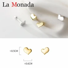 925 серьги ювелирные изделия милое золотое сердечко серебряного цвета серьги-гвоздики для модных женщин подарок