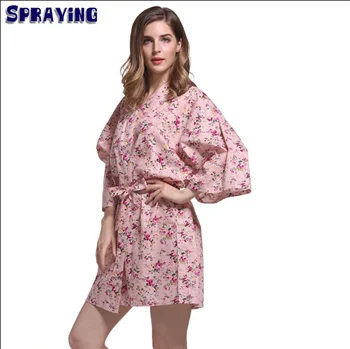 

2020 ladies new cotton small floral home sexy lace nightgown bathrobe dressing gown kimono robe