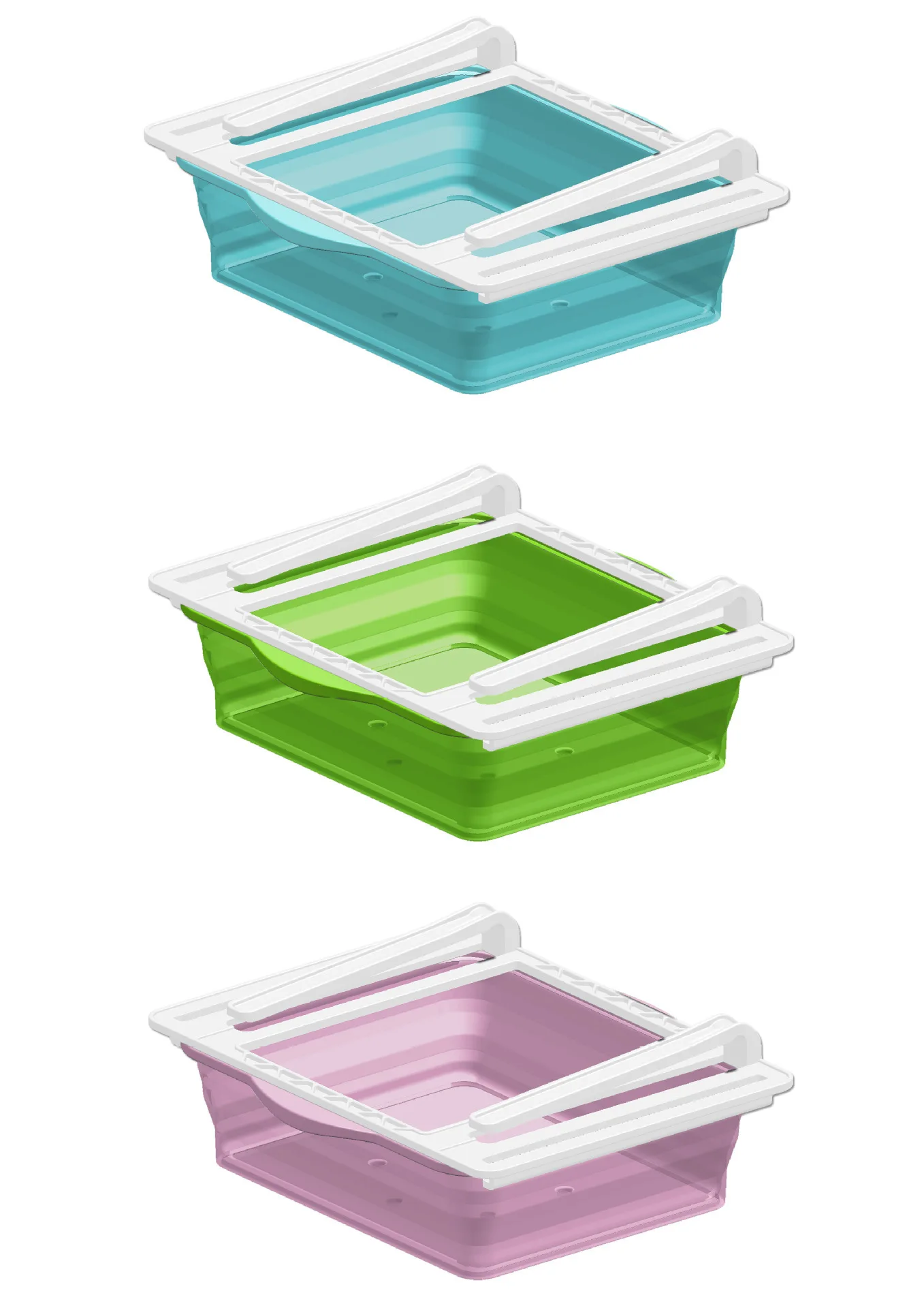 Retractable Fridge Drawer Organizer Food Fruit Containers for