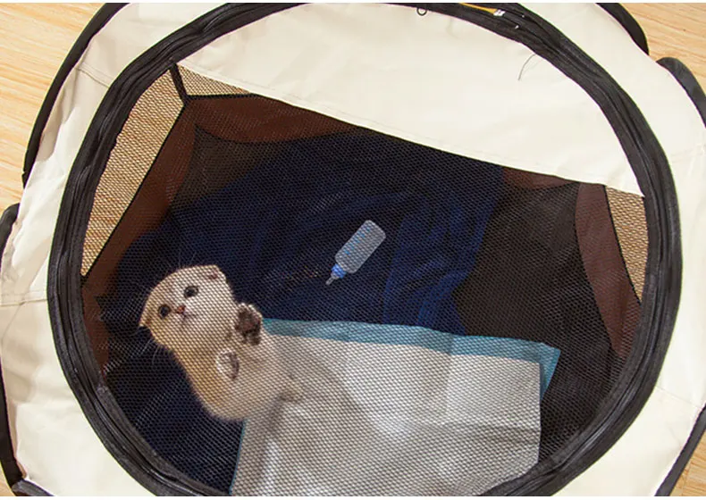 Переносная палатка для собак, складной домик для домашних животных, удобный в эксплуатации восьмиугольный манеж для маленьких и больших собак, Кошачий Ящик