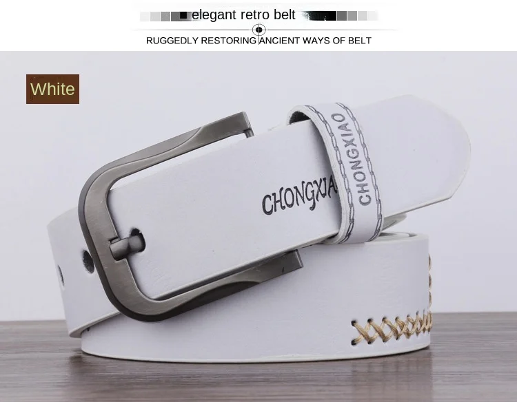 Korea New Leather Man Belt High Quality Buckle Jeans Cowskin Casual Business Cowboy Waistband Male Fashion Designer Belt for Men