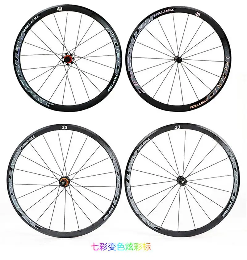 Road Aluminum Wheelset 4 Sealed Bearings 700C Road Alloy Wheel RS2.0 40mm Bike Rim Colorful Decal standard bicycle velo rouler