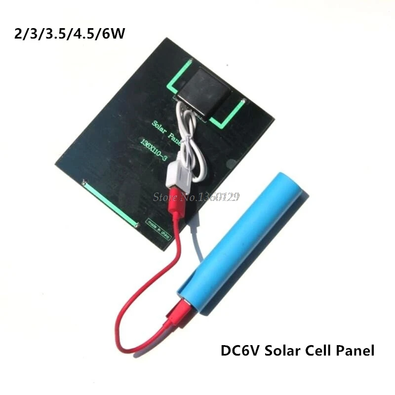 

6VDC 2 3 4.5 6 W Watt Solar Panel Charger Bluetooth speaker Powebank Digital camera 5V USB output Solar Panel 6V Whosale