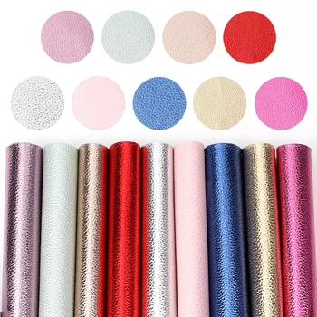 

Litchi Pattern Faux Leather Fabric Pure Coloured Artificial Synthetic Leather sheets Sewing Patchwork Home Decoration Crafts