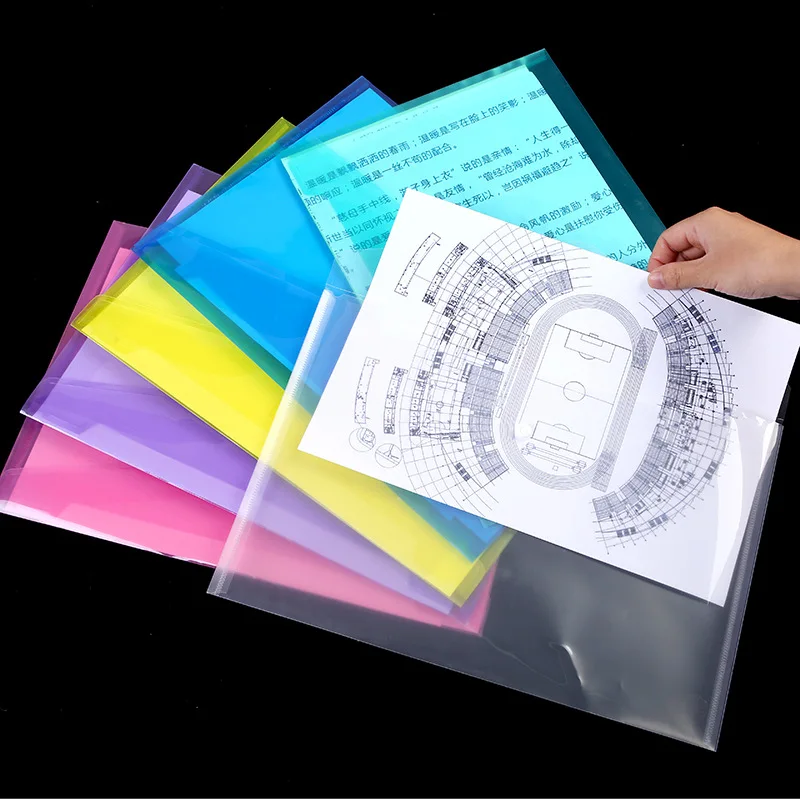 1 шт. прозрачный А4 прозрачный пакет для документов бумажная папка для документов канцелярский чехол для документов сумка для хранения офисные школьные принадлежности 4 цвета