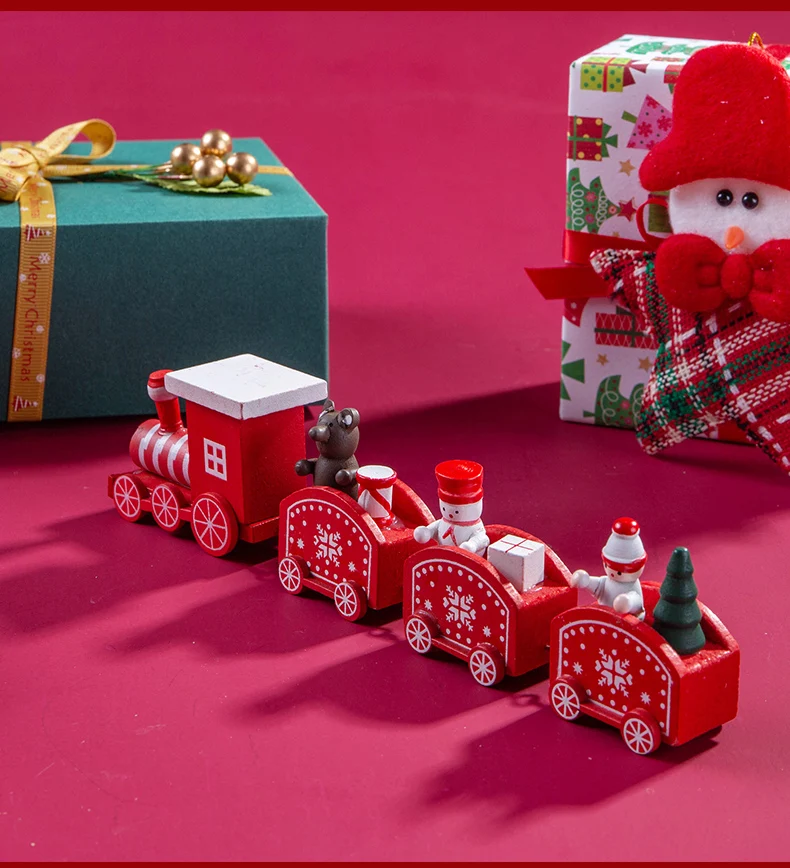 Деревянные блоки рождественские подарки для детей декоративные строительные блоки поезд головоломка автомобиль дети ребенок Натуральный