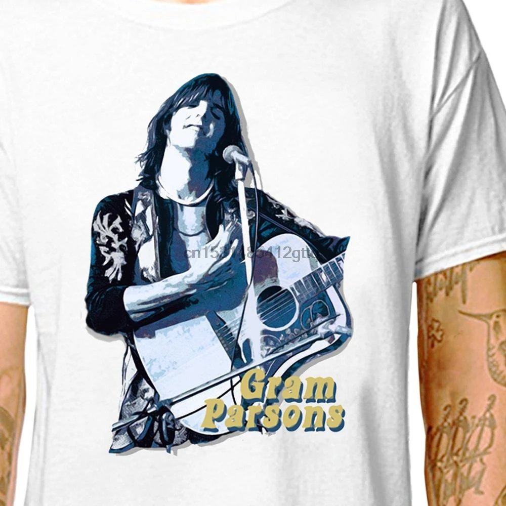 Футболка Gram Parsons 100% хлопковые футболки (лазиморковь) byrds летающие беррито Брос