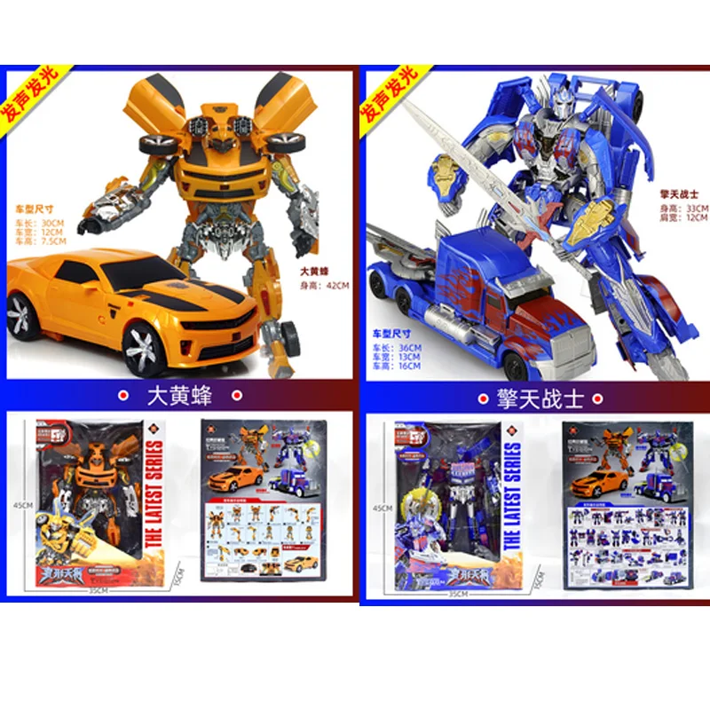 Transformation Autobots Big Car Robot Toy Model Action Figure Collections Bumblebee Movie Boy Sound Light Toys | Игрушки и хобби
