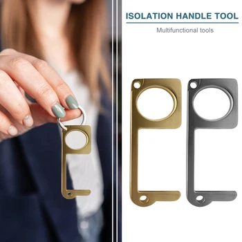 

Elevator Button Contactless Safety Door Opener Door Handle Brass Key Grip Safety Protection Isolation No-Touch Door Opener