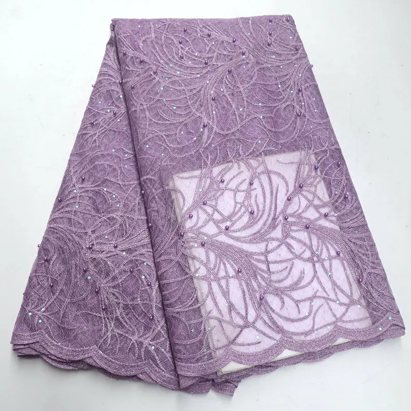 19 African Lace Fabric High Quality French Double Organza Lace Fabric Latest Sequins Lace Fabrics For Women clothes DG426 - Цвет: 19