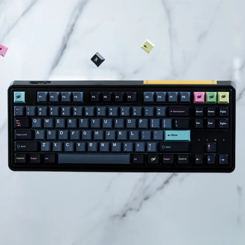 

Колпачки для клавиш GMK Dracula, колпачки для клавиш с краской PBT, колпачки для клавиш с профилем вишни с ISO Enter 6U 6.5U 7U, пропускная панель для Razer и Corsair, 1 комплект