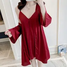 Новая Осенняя Женская сексуальная одежда для сна модная Пижама-халат с v-образным вырезом Удобная ночная рубашка Vestaglia Invernale горячая распродажа 1