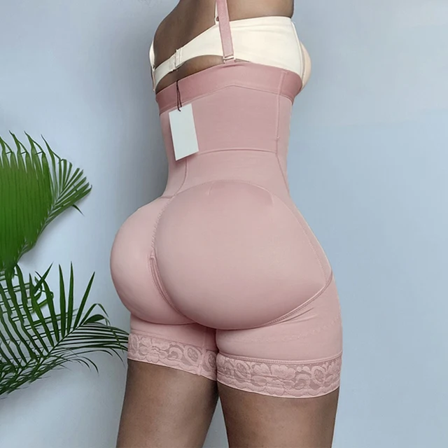 Shapewear Shorts Pants Butt lifter Tummy Control Panties High Waisted Trainer Body Shaper High Compression  Bodysuit Fajas Skims Pink