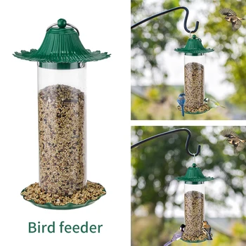 

Refillable Leakproof Patio Squirrel Defeater Pet Supplies Outdoor Garden Bird Feeder Food Container With Hanging Ring Tree