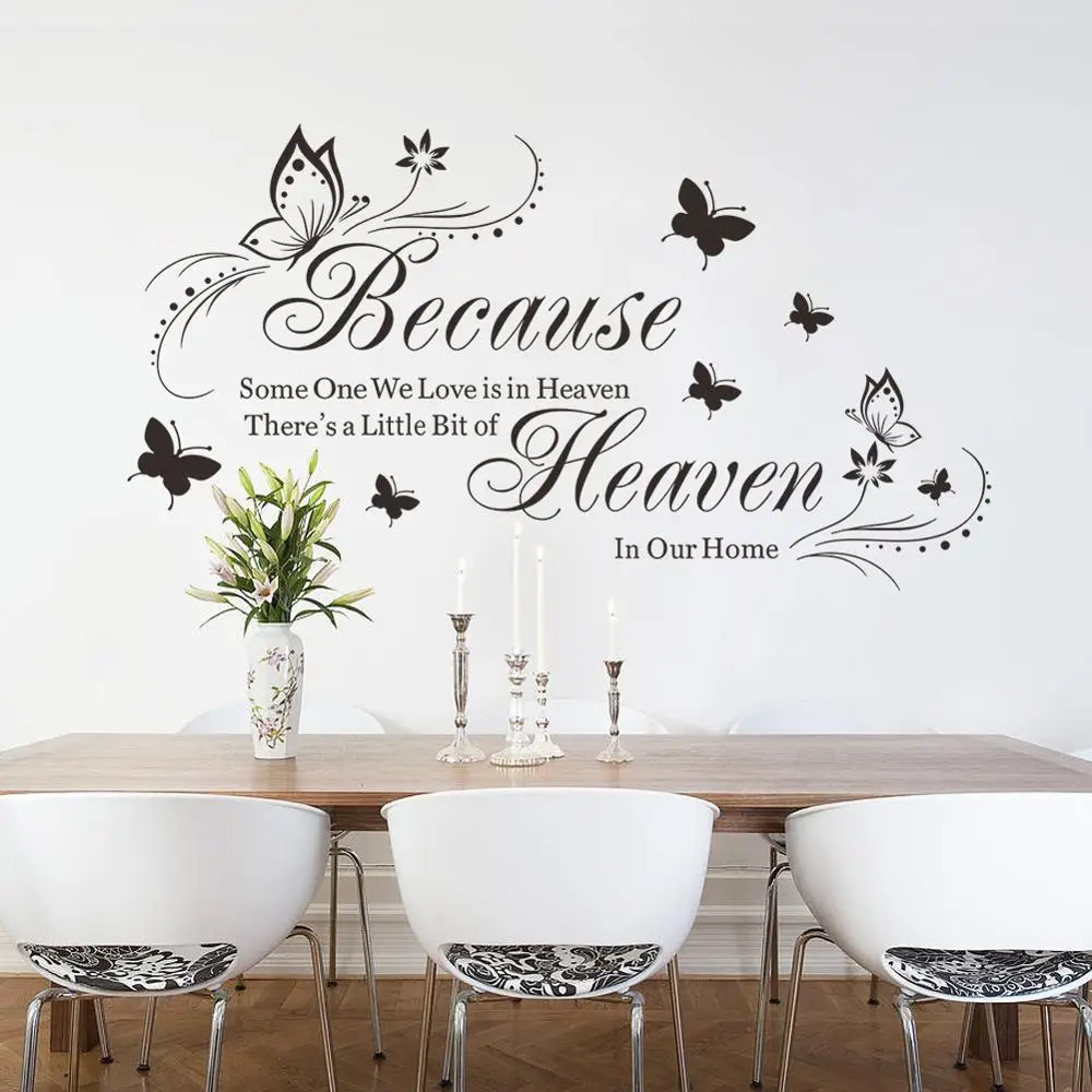 Because butterfly wall sticker bedroom living room background decoration home mural | Дом и сад