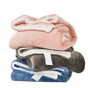 

Flannel Blanket Winter Cashmere Blankets Thick Double-layer Wool Throw Blanket Sofa Bed Cover for beds Soft Quilt Bedspread