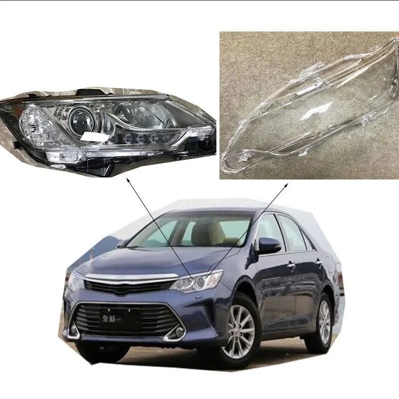 Передние фары передние стеклянная лампа затеняющий корпус крышка для Toyota Camry 2015