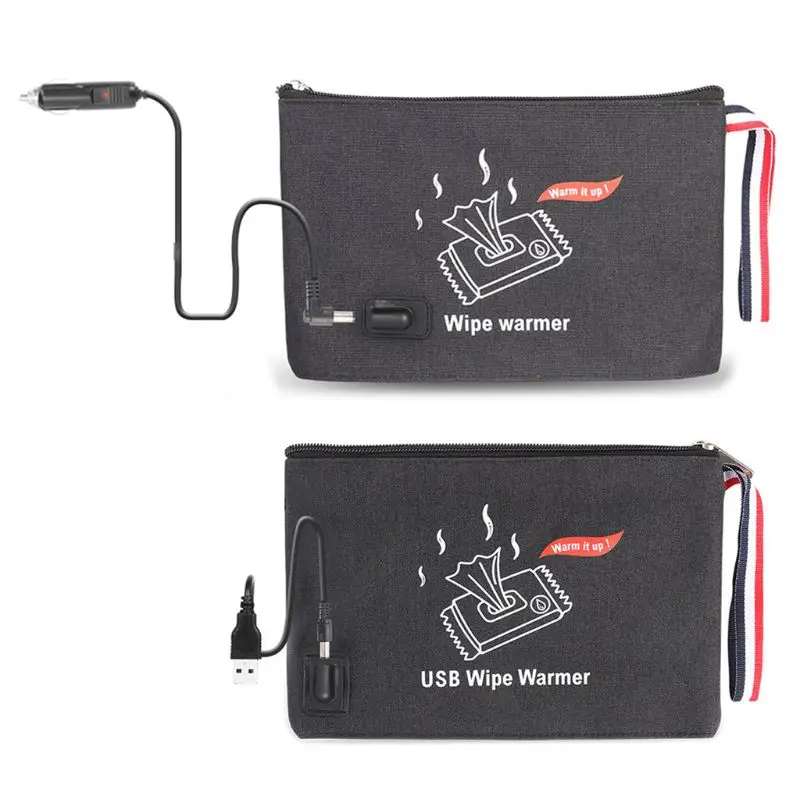 Car USB Baby Wipes Heater Thermostat Warm Wet Tissue Paper Case Heating Towel Dispenser |
