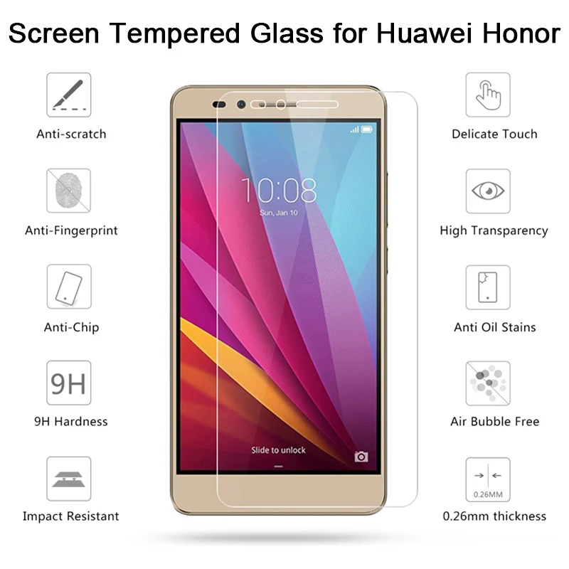 Закаленное стекло для Honor 8X 7X 6X 5X 4X 3X Max пленка для телефона Защитная пленка для экрана для huawei Honor 6C Pro 4C 5C стекло