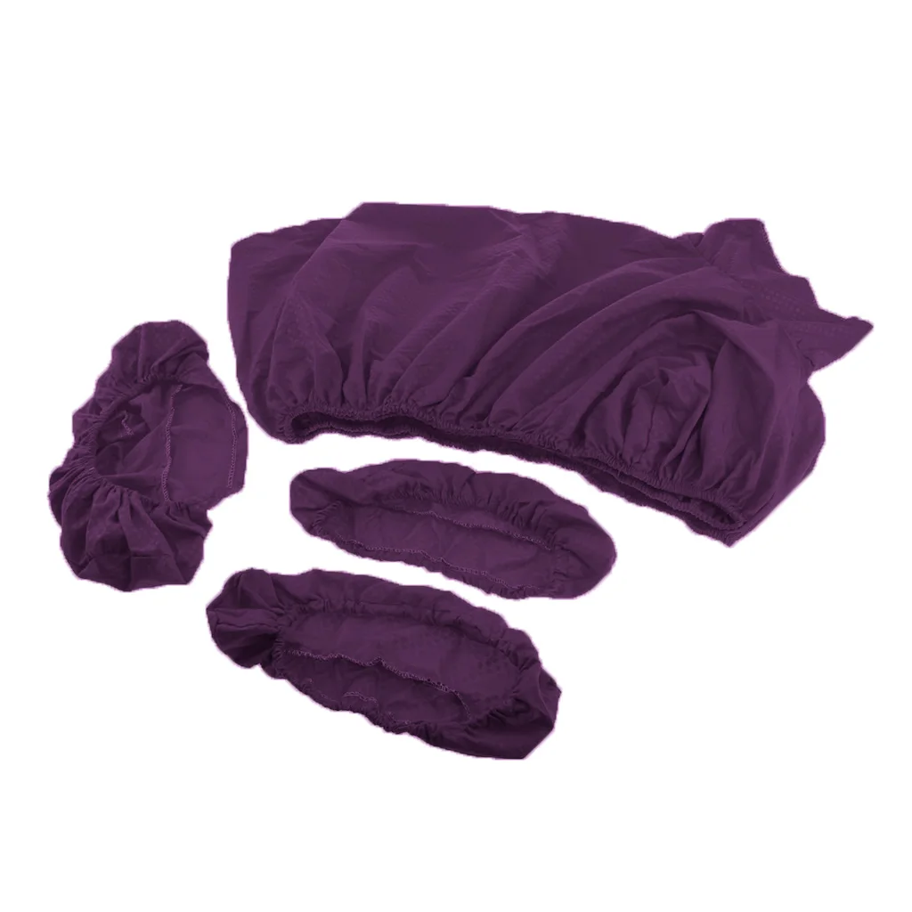 4pcs Massage Table Bed Fitted Sheets Pad Face Cradle Pillow Covers Set 185x60cm/72.15x23.40 inch