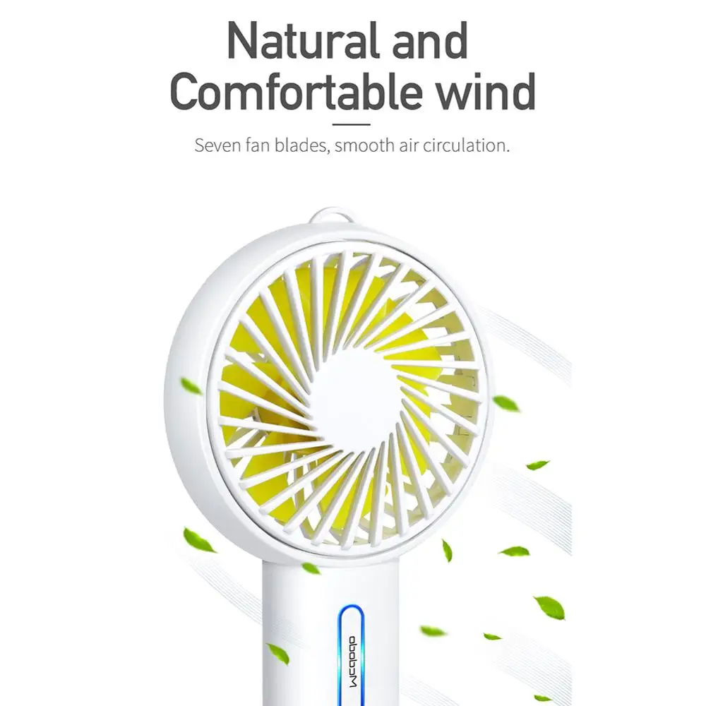 

USB Battery Fan 3 Speed Adjustable Hanging Neck Mini Fan Hand Fan Rechargeable Built-in Battery 2000mAh Micro USB Fan