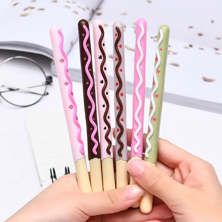 

48pcs/lot New Sweet Kawaii Biscuit Stick For Kids Girls Gifts Cute Stationery Supplies Office School Gel Pen