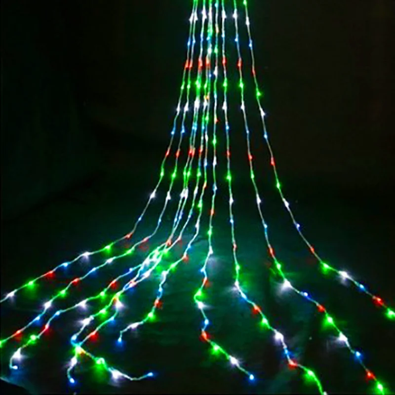 LED 3X2/3X3M Waterfall Curtain Icicle String Lights Meteor Shower Garland Fairy Lights for Christmas Wedding Party Garden Decor