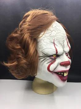 

Hot Selling Clown Silicone Back Soul Mask Cos Head Set Halloween Horror Props Natural Latex Adult Code