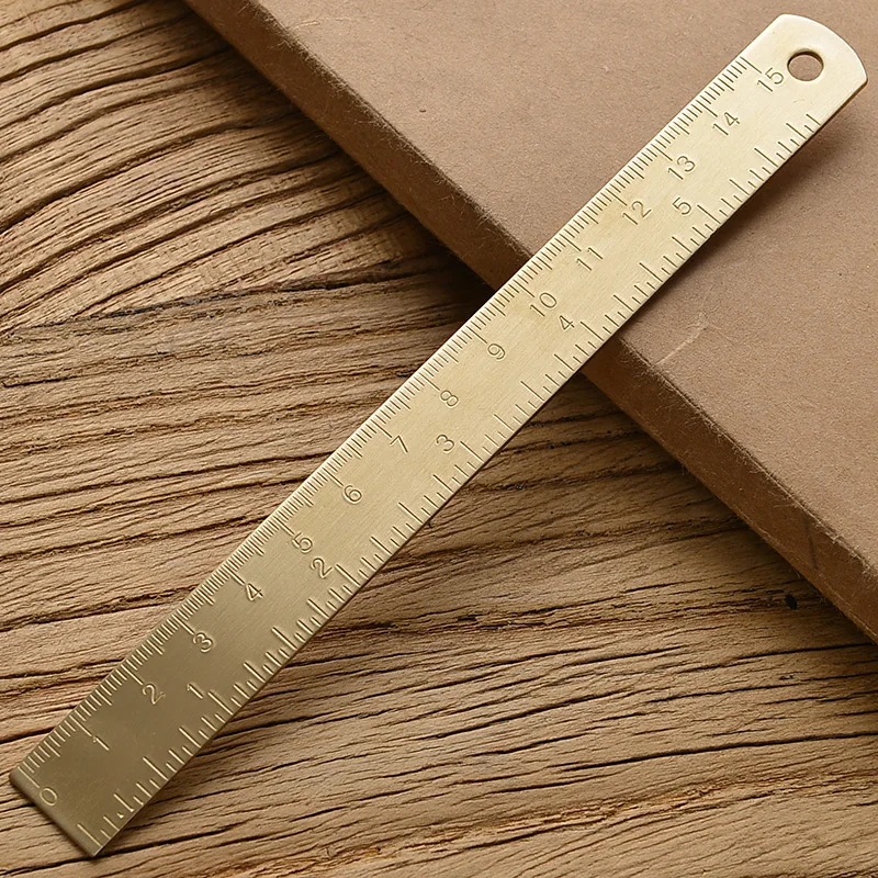 Mini Retro Ruler 9 Types Measuring Small Metal Ruler Painting Cartography Drawing Keychain School Supplies Stationery