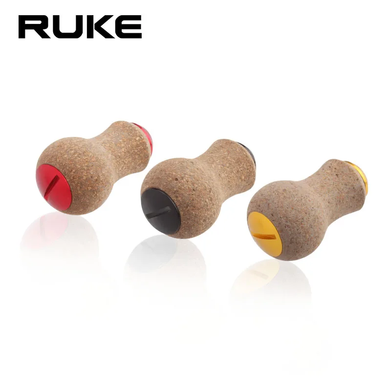 Ruke 1pc Fishing Reel Handle Knob Rubber Soft Wood 11g/pc Include 2pcs Bearings Washers Suit S/D Type Reel DIY Rocker Accessory