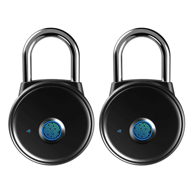 US $50.81 2 Pack Smart Fingerprint Padlock Bluetooth APP Control IP65 Waterproof Lock for Gym Sports Bike Sch