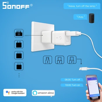 

1-10 Pcs SONOFF Micro USB 5V Power Adapter Wifi/Voice/eWelink Wireless Remote Control Smart Support USB Device Google Home Alexa