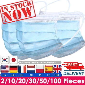 

100pcs Dust Respirator Protection Unisex Mouth Mask Disposable Non-Woven Masks Three-layer Filter Anti-dust Face Mask