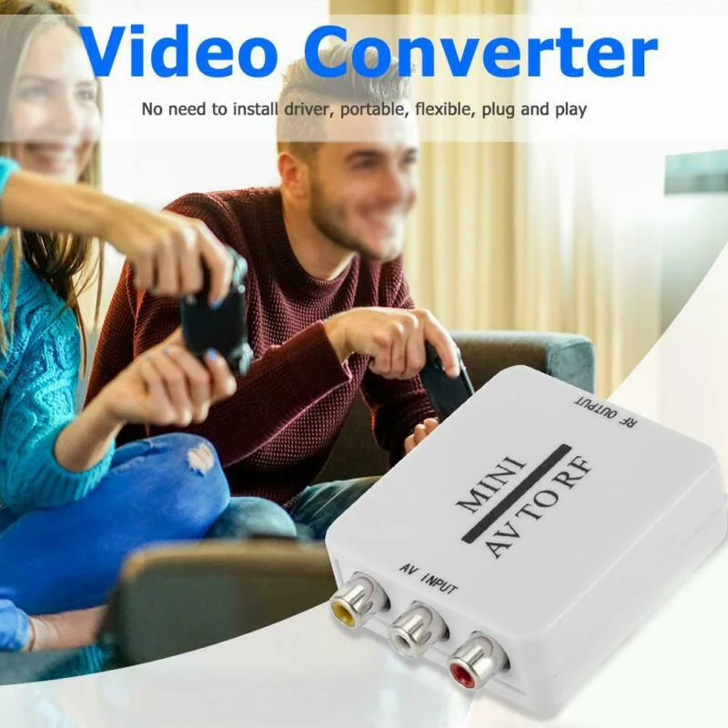 Мини HD видео конвертер коробка RCA AV CVSB в РЧ конвертер видеоадаптера поддерживает для МГц 61,25 67,25 переключатель телевизора