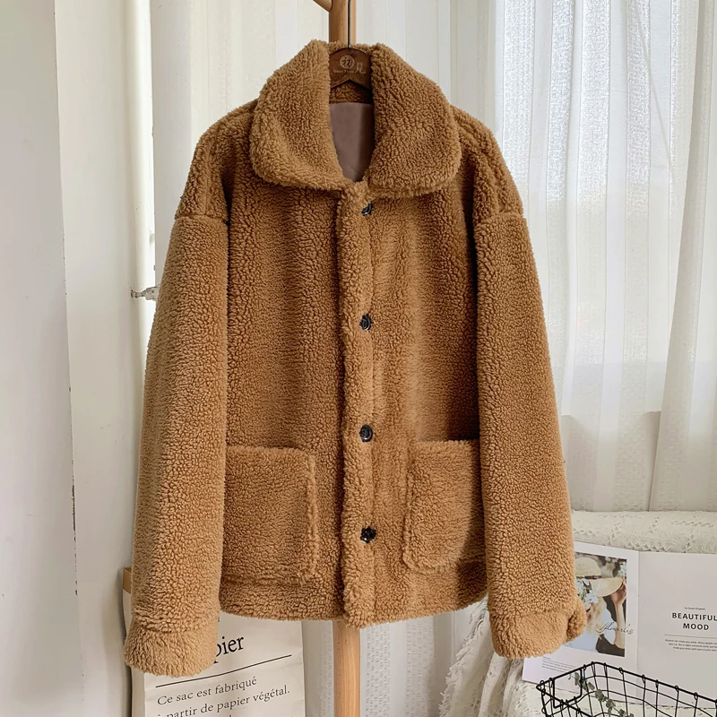 Стильная женская шуба с плюшевым мишкой для девочек, куртка Ins,, пальто с искусственным мехом для мамы и дочки, зима, плотные теплые длинные пальто