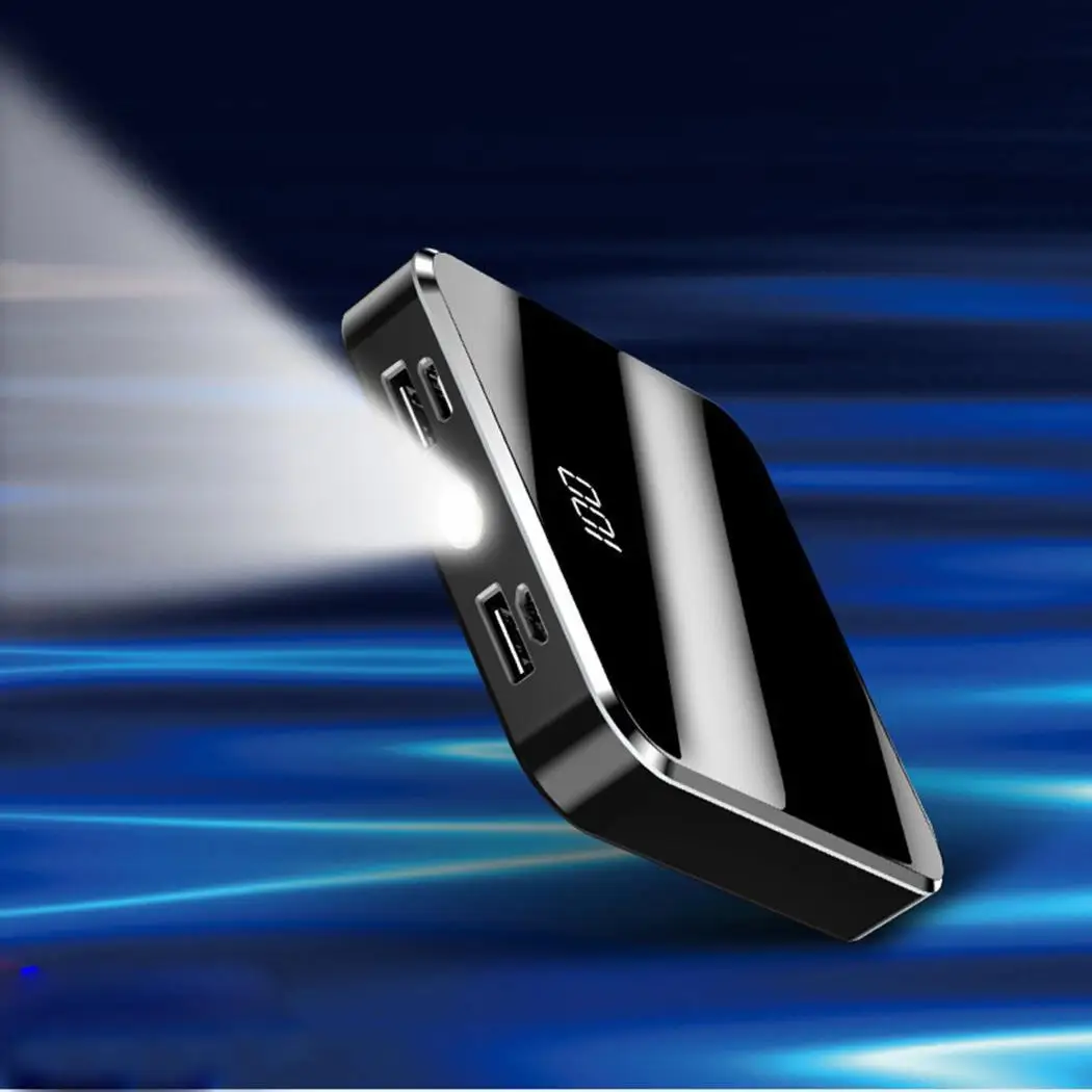 Super mi ni power Bank 20000 мАч портативное зарядное устройство светодиодный фонарь на