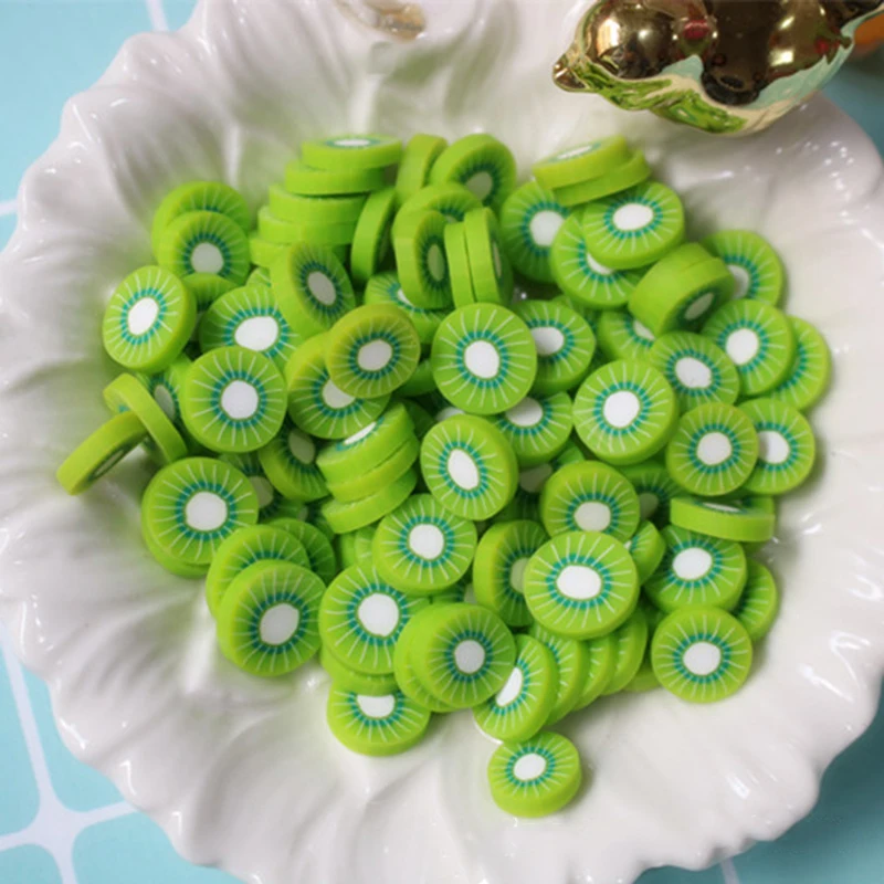 Happy Monkey 10 г Fimo Slime добавки фруктовый ломтик поставки Новая полимерная глина DIY Набор спринклеры наполнитель для облачной прозрачной слизи глина - Цвет: Green A 10g