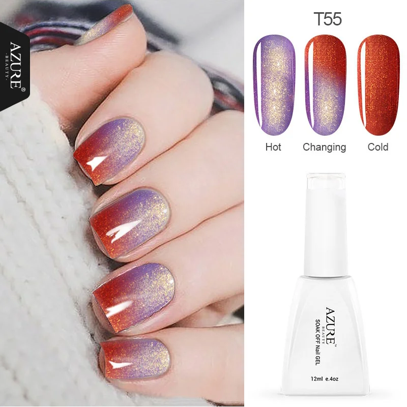 Azure Beauty Thermal Led Gel Nail Polish Chameleon Semi Permanent UV Nail Polish Long Lasting Soak Off Led Gel Nail Lacquer