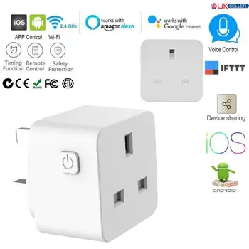 

Smart Home Smart Socket Plug Wireless WIFI Remote Control Smart Voice Control Socket UK Outlet Support Alexa Amazon Google Home