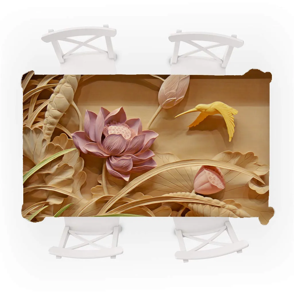 Скатерть Primeval 3D цветок прямоугольная скатерть чайный столик крышка Обеденный домашний декор Прямая поставка 140 см x 80 см#82740 - Цвет: C