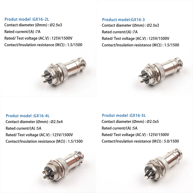 1 Set GX16 Nut TYPE Male & Female Electrical Connector 2/3/4/5/6/7/8/9/10 Pin Circular Aviation Socket Plug Wire Panel Connector 1 Set GX16 Nut TYPE Male & Female Electrical Connector 2/3/4/5/6/7/8/9/10 Pin Circular Aviation Socket Plug Wire Panel Connector