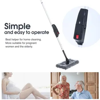 

Multifunctional Electric House Swivel Cordless Cleaner Automatic Home Cleaning Machine Black Easy Operate
